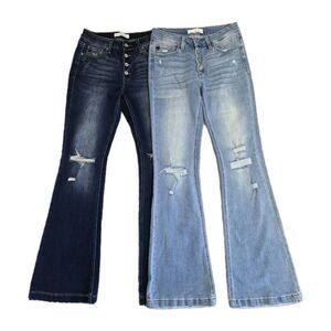 Kancan Jeans Womens Lot of 2 SZ 9 W28 Button Front Estilo Flare